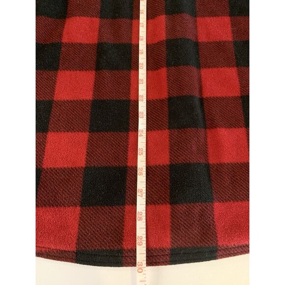 Wrangler Authentics Button-Up Shirt Men's Medium Red Black Buffalo Plaid Fleece - Picture 6 of 8